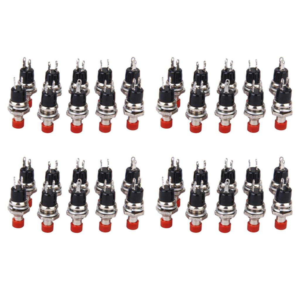 LOVIVER 40 Pcs Boutons-Poussoirs Miniatures Momentanés Rouges pour Modèle de Chemin de Fer