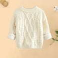 thumbnail image 4 of Scyoekwg Newborn Infants Toddler Baby Boys Girls Warm Sweaters Winter Fleece Thickened Sweaters Casual Round Neck Long Sleeve Solid Color Sweaters Pullover (White,12 Months), 4 of 6