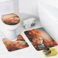 thumbnail image 4 of Hawaiian Style Bathroom Sets with Shower Curtain And Rugs, Incl with 12 Hooks，Toilet Lid Oval Rug, 4 of 8