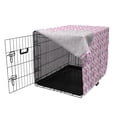 thumbnail image 3 of Owls Dog Crate Cover, Sleeping Owls in Diamond Pattern Half-Moon Stars Clouds Night Time Goodnight Art, Easy to Use Pet Kennel Cover Small Dogs Puppies Kittens, 7 Sizes, Pink Lavender, by Ambesonne, 3 of 6