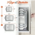 thumbnail image 3 of Nutri Chef 3-Piece Nonstick Ceramic Bakeware PFOA PFOS PTFE Tray Set W/Odor-Free Ceramic, 3 of 8
