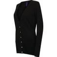 thumbnail image 3 of Henbury - Cárdigan de punto abotonada con cuello en V para mujer (Negro), 3 of 3
