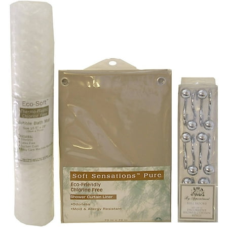 Eco Friendly Liner, Tub Mat and Ball Hook Set