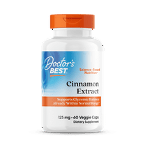 Doctor's Best Cinnamon Extract Cinnulin PF, Non-GMO, Vegan, Gluten Free, Helps Maintain Blood Sugar Levels, 125 mg, 60 Veggie Caps