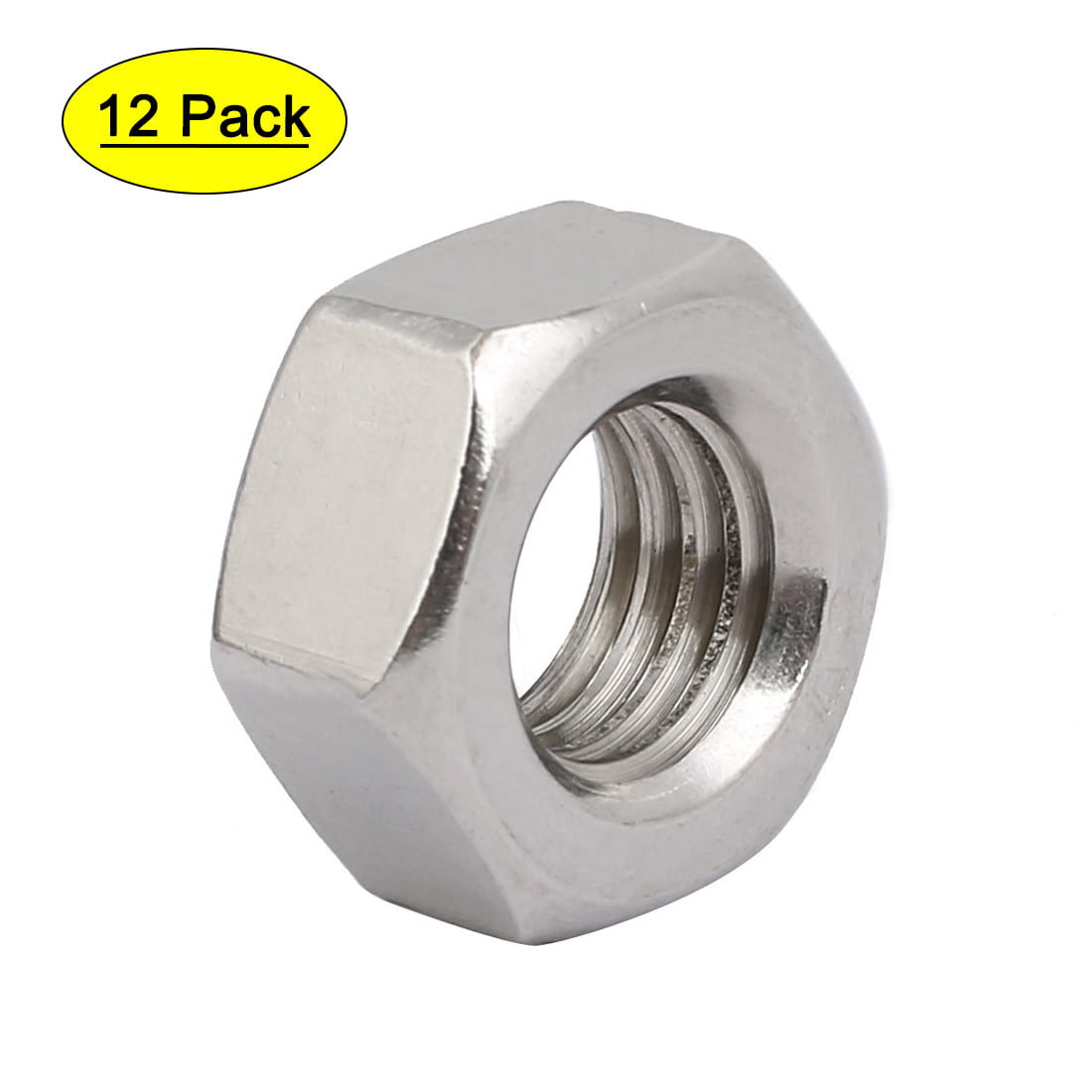 uxcell M12 x 1.75mm Pitch 304 Stainless Steel Slotted Hex Nuts Pack of 5 