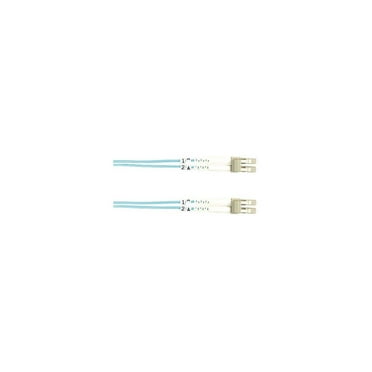 Black Box FO10G-010M-LCLC Connect OM3 50-Micron Multimode Fiber Optic Patch Cable - OFNR PVC, LC-LC, Aqua, 10-m (32.8-ft.)