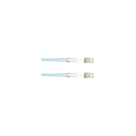 UPC: 0822088064268 | Black Box FO10G-010M-LCLC Connect OM3 50-Micron Multimode Fiber Optic Patch Cable – OFNR PVC  LC-LC  Aqua  10-m (32.8-ft.)