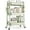 Green, variant on 3-Tier Rolling Cart Storage Organizer, Metal Utility Cart with Wheels, Hooks and Bins
