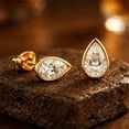thumbnail image 6 of 2Ct Pear Cut Lab Created Diamond Solitaire Stud Earrings 14K Yellow Gold Plated, 6 of 6