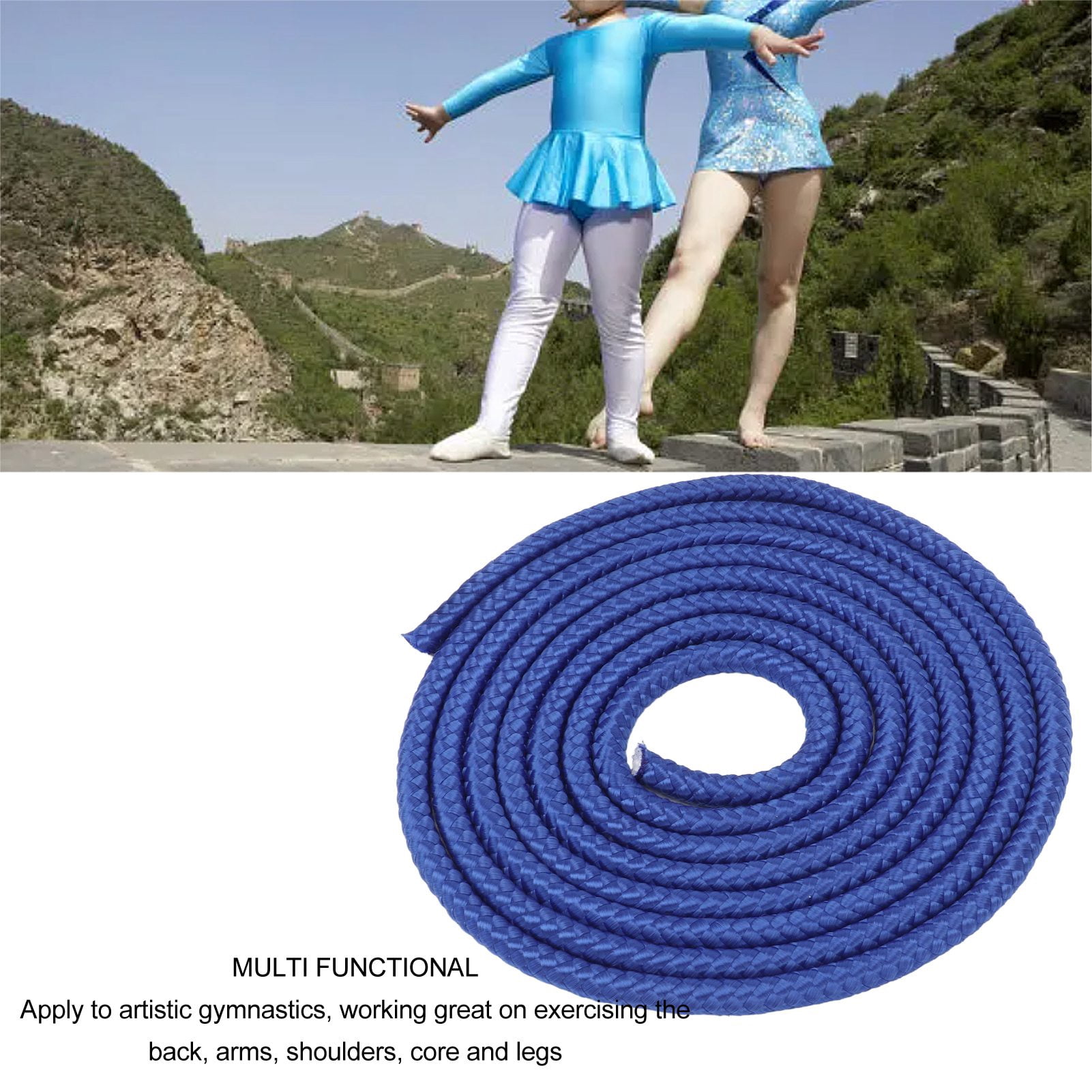 Corde De Gymnastique Rythmique Arc-en-ciel - Nylon, 2.8 M, Pour Entraînement Artistique Et Compétitions - 4
