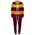 thumbnail image 4 of VBTAPA Womens 2 Piece Casual Tracksuit Long Sleeve Hoodie Sweatsuit Striped Hooded Sweatshirt and Drawstring Sweatpants Set Jogging Matching Suits with Pockets Deal of The Day Wine M, 4 of 5
