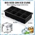 thumbnail image 4 of Silicone Ice Cube Trays, 2 Pack 2in Large Square Ice Cube Molds with Lids,Food Grade, Flexible & Easy Release Big Ice Tray for Freezer, BPA Free, Suit Cocktail, Whiskey,Juice, Baby Food-Black, 4 of 5