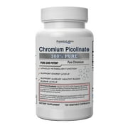 #1 Chromium Picolinate - 100% Natural, 500mcg, 120 Vegetable Capsules - Made in USA, 100% Money Back Guarantee