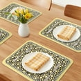 thumbnail image 2 of REGALWOVEN Set of 6 Leather Placemats for Kitchen Dining Table Decor and Protection Yellow 15.7*11.8inch, 2 of 6