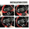 thumbnail image 3 of Car Steering Wheel Cover, 15 Inch Carbon Fiber Leather Full Surround Steering Wheel Protector, Anti-Slip Breathable Elastic Wheel Cover, Universal Car Interior Accessories for Most Vehicles, Red, 3 of 8