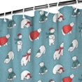 thumbnail image 3 of Light Blue Christmas Snowman Pattern Shower Curtain 72"x84" ,Bathroom Decorative Shower Curtains Set with 12 Hooks,Modern Waterproof Washable Shower Curtain, 3 of 6
