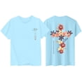 thumbnail image 3 of WERYOUNG Children Graphic T Shirts Fashionable Floral Print Round Neck Short Sleeved T-Shirt Girls Lightweight Casual Tees Versatile Tops 1-2 Years, 3 of 3