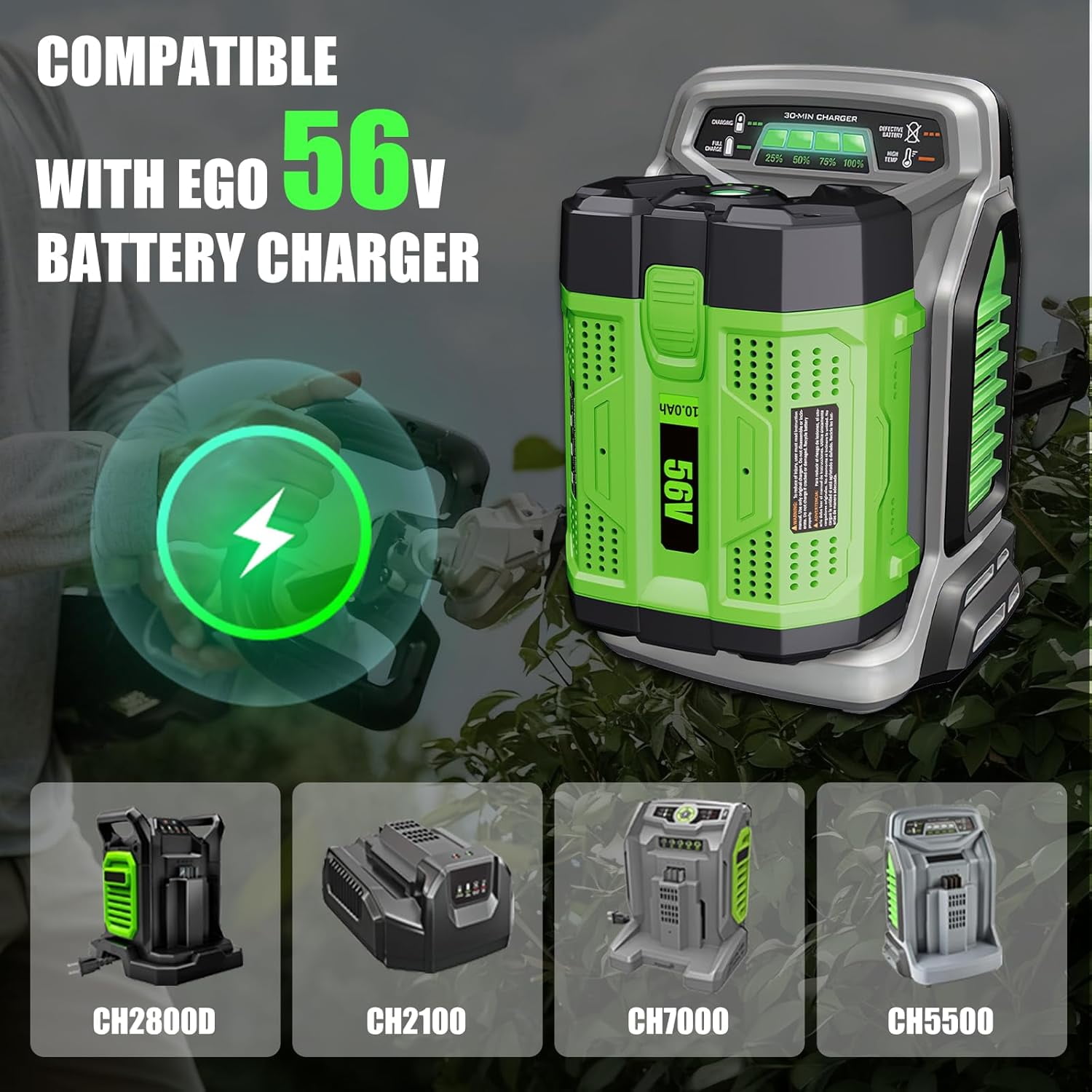 Enermall 56V 12000mAh Replacement Battery for EGO 56V Battery BA2800T Compatible with EGO 56 Volt Battery Tools Lawn Mower Leaf Blower