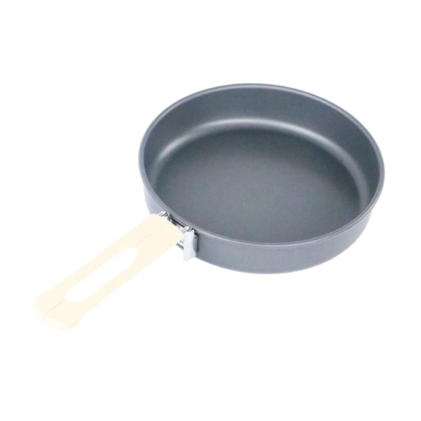 Sartén para acampar, utensilios de cocina reutilizables, multifuncionales, portátiles, plegables, antiadherentes, para viajes, pesca, RV, barbacoa, M Acero inoxidable
