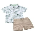 thumbnail image 1 of Chemises à Manches Courtes pour Petits Garçons Hauts Shorts Pantalons 2 Pcs Tenues d'Été, 1 of 6
