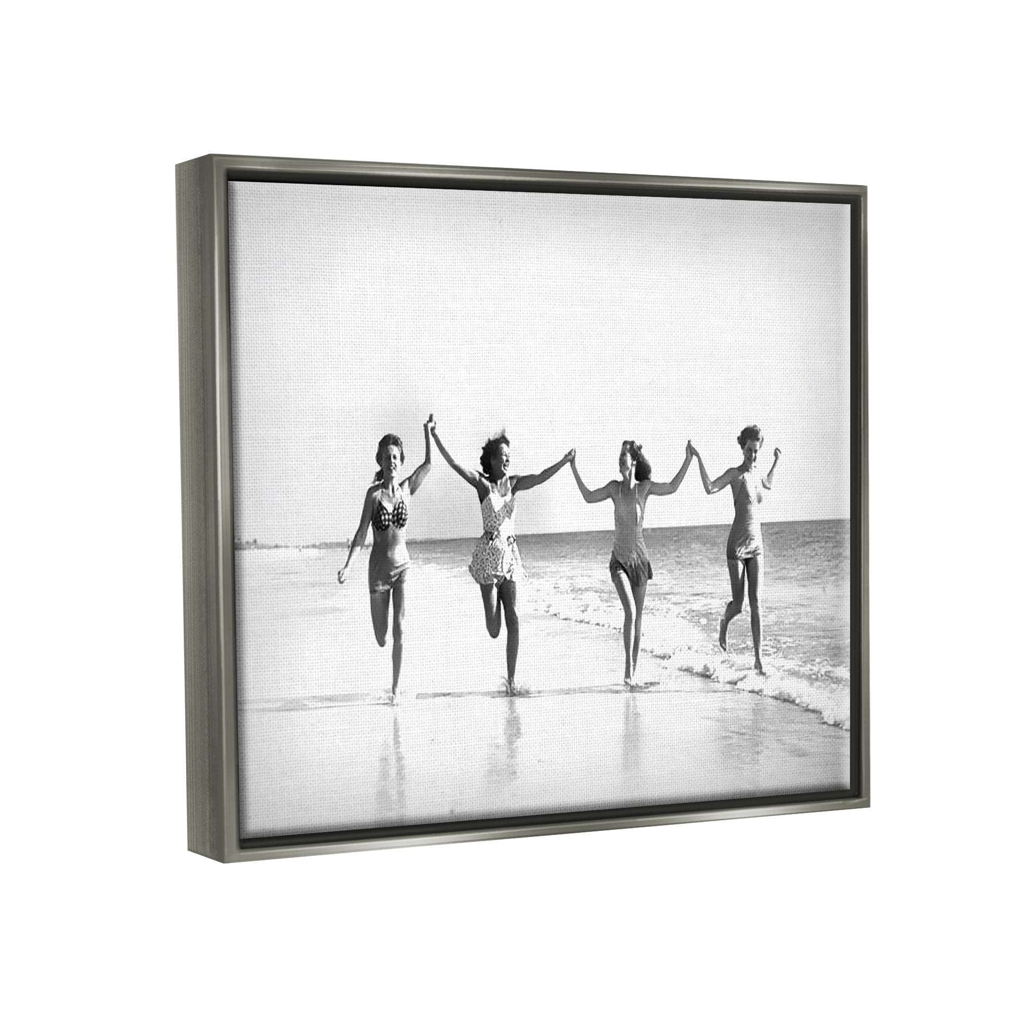 Stupell Industries Vintage Summer Joy Nature Photography Gray Floater Framed Canvas Art Print Wall Art, 21 x 17