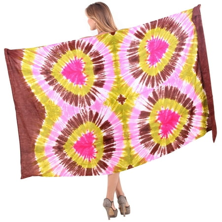 HAPPY BAY Women s Beachwear Summer Beach Wrap Bikini Wraps Sarong Coverups Skirt Swim Cover up Swimwear Coverups for Women One Size Brown  Tie Dye
