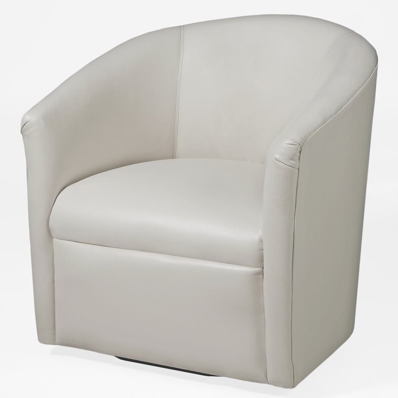 Comfort Pointe Draper Milky White Faux Leather Swivel Chair Walmart