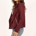 thumbnail image 5 of Babysbule Fall Jackets for Women ClearanceWomen's Fall Faux Suede Biker Moto Jacket Fashion Long Sleeve Zipper Short Casual Coat With Pockets Women's Tops Blouse, 5 of 8