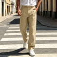 thumbnail image 5 of Horkkom Work Pants for Men Button Zipper Solid Color Dress Pants Casual Business Golf Pants with Pockets S, 5 of 9