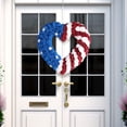 thumbnail image 6 of Chmadoxn 9.8 Inch Patriotic Star Wreath, Red White Blue Cloth Flower Garland for 4th of July Independence Day Memorial Day, Farmhouse Wall Window Front Door Decor, 6 of 7