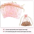 thumbnail image 4 of Organza Bag 3.5" x 5", Moon Star Mesh Bags Drawstring Gift Bags Party Favor Bag Jewelry Pouches Pink-Gold, 50Pcs, 4 of 6