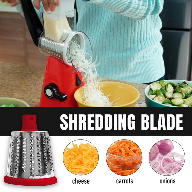 MuellerLiving Mandoline Slicer for Kitchen, Adjustable Vegetable Chopper,  Fruit, Cheese Grater, Potato Chips Slicer - White