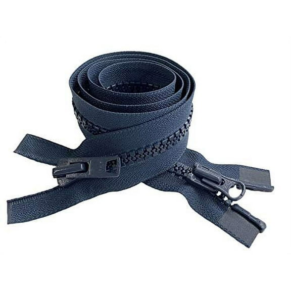 YKK #10 36 Inch Two-Way Molded Plastic Heavy Duty Separating Vislon (Jacket) Zipper for Sewing Coat Jacket Winter Coat Heavy Duty Zippers Coat Jackets Clothes Parka (Navy - 560)