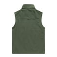 thumbnail image 4 of IYTR Men's Outdoor Stand Collar Lightweight Mesh Breathable Quick-Drying Zipper Multi-Pocket Fishing Photography Waistcoat Vest Army Green M, 4 of 4