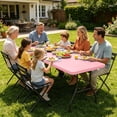 thumbnail image 6 of 8Ft Fitted Picnic Table Cover Spandex Outdoor Tablecloth Stretchy Table Cover For Camping Parties Outdoor(Pink-76X244Cm), 6 of 6