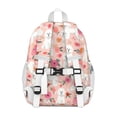 thumbnail image 3 of Pink Bichon Frise and Flower Backpack for School,Cute School Bag,Schoolbag with Adjustable Shoulder Straps & Padded Back,15"x11.42"x5.5", 3 of 6
