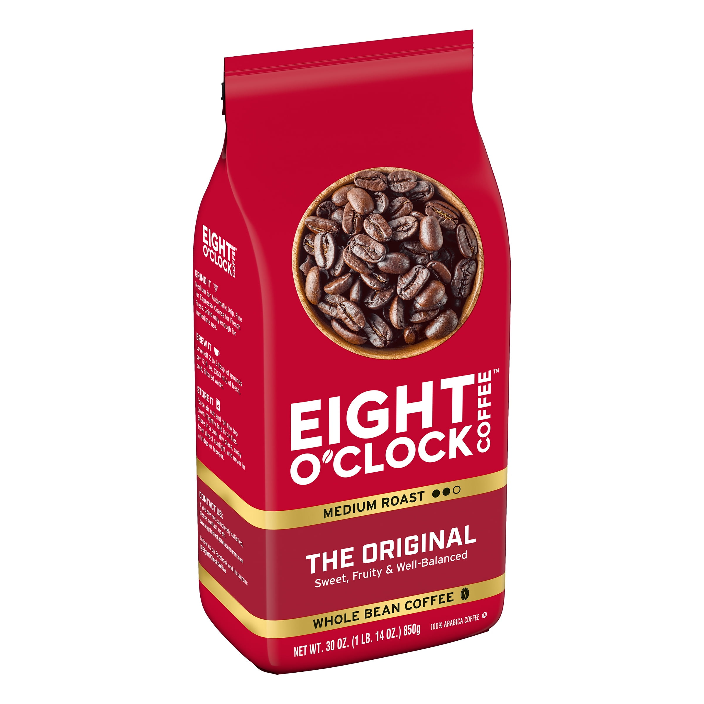Eight O'Clock The Original, Medium Roast, Whole Bean Coffee 30oz