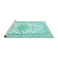 thumbnail image 2 of Ahgly Company Machine Washable Indoor Round Persian Turquoise Blue Traditional Area Rugs, 8' Round, 2 of 4