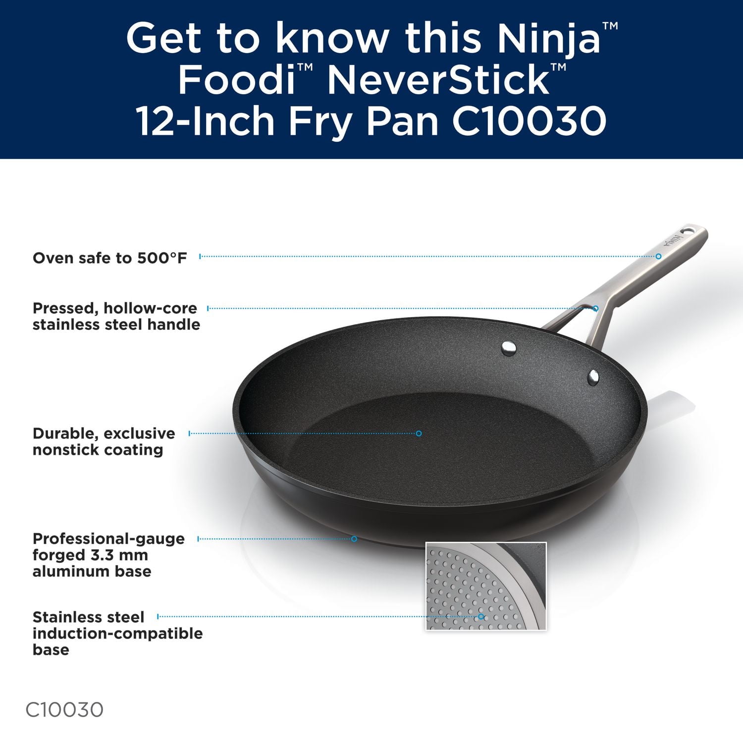 Ninja C10030C Foodi NeverStick Poêle à frire de 12 inch