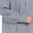 thumbnail image 4 of Women's Half Button Down Thobe Lightweight Breathable Arabic Dishdasha Stand Collar Arab Thobe with Pockets Gray L, 4 of 4
