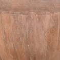 thumbnail image 5 of Drum Shape Wooden Coffee Table with Plank Design Base, Distressed Brown, 5 of 9