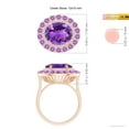thumbnail image 4 of ANGARA Natural Sideways Oval 4.3 ct Amethyst Double Halo Cocktail Ring in 14K Rose Gold for Women (Size-12x10mm) | February Birthstone, Anniversary, Jewelry Gift for Women | Natural Amethyst Ring, 4 of 9