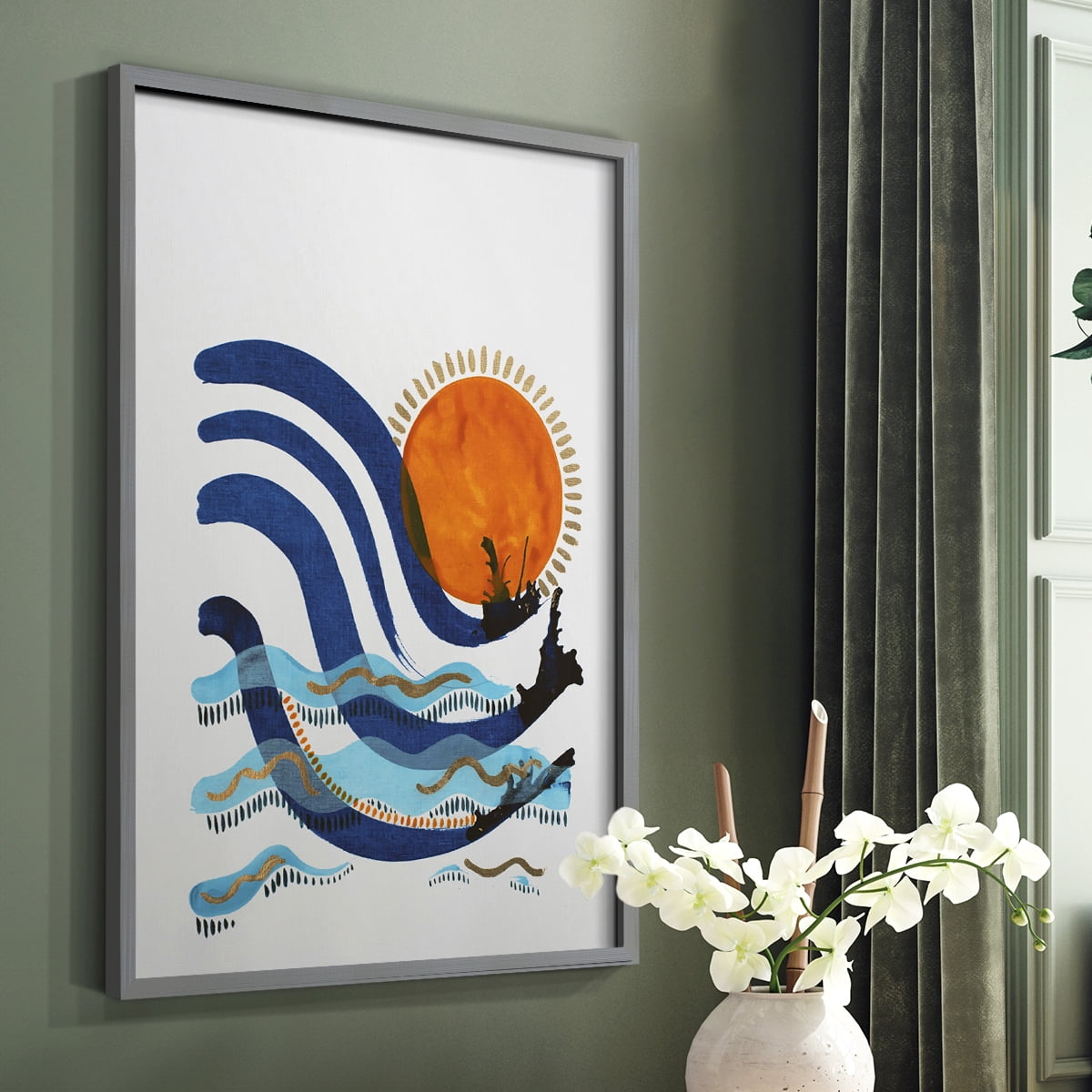 What a Way to Spend the Day Framed Print in Gray Solid Wood 22 x 28 Framed Print