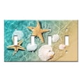 thumbnail image 1 of Art Plates - 4-Gang Toggle Switch Plate - Sea Shells and Star Fish in Ocean Beach Tide Pool, 1 of 10