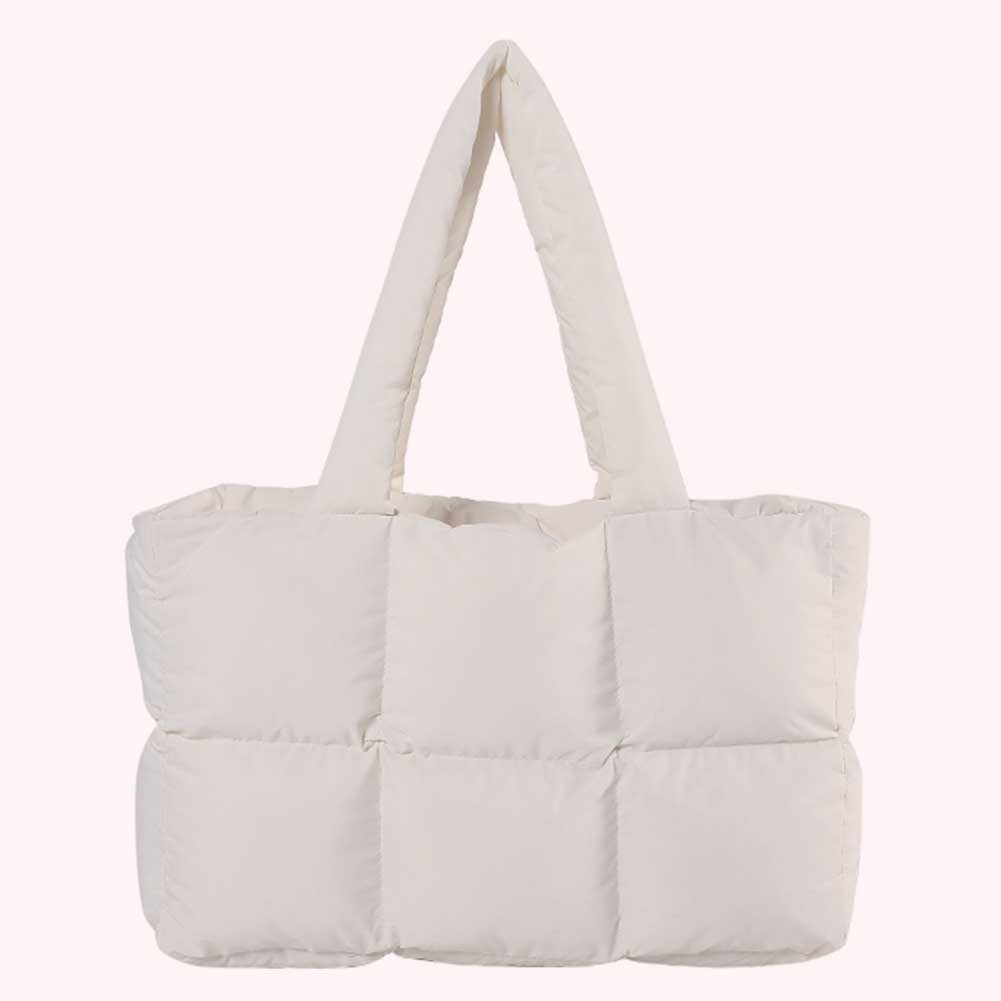 【ARCHIVEPKE】Puffy tote bag(Cream) Begsfte Women Aesthetic Puffy Bags Solid Color Quilted