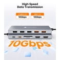 thumbnail image 4 of NOVOO 12-in-1 USB-C Docking Station, Dual Monitor Laptop Hub with 2 HDMI, VGA, 10Gbps USB-C/A Data, 100W PD, SD/TF Card Reader for MacBook, Dell, HP, Lenovo, Surface, 4 of 9