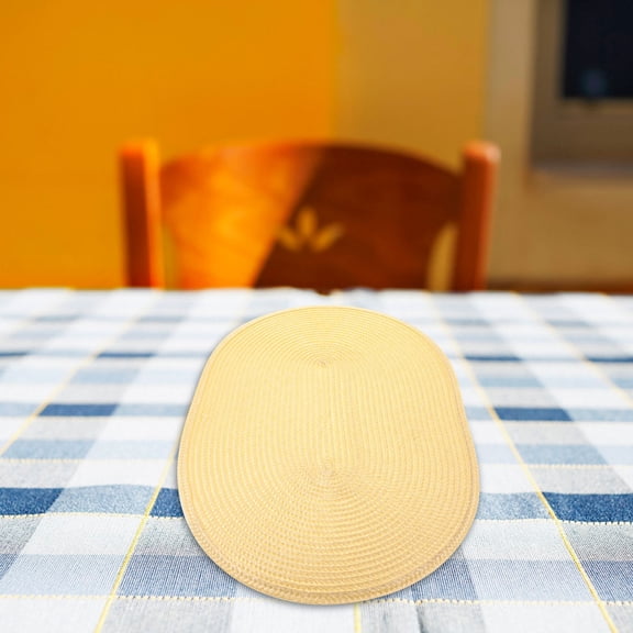 OUNONA 4Pcs Home Plate Mat Anti Slip Beige for Families Dining Experience
