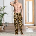 thumbnail image 2 of Fotbe Gold Glitter Leopard Pantalones de Pijama para Hombre, Pantalones de Dormir, Pantalones de Casa con Cintura Ajustable y Bolsillos-X-Large, 2 of 6