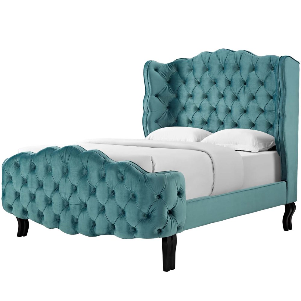 Modern Contemporary Urban Design Bedroom Queen Size Tufted Platform Bed