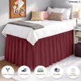 thumbnail image 6 of SGI bedding Dorm Bed Skirt Full XL 42 Inch Drop Length - Burgundy, Ruffled Pattern College Dorm Room Bed Skirts - Split Corner, Easy Care, Wrinkle Free 1800 Series Microfiber Bed Skirt, 6 of 9
